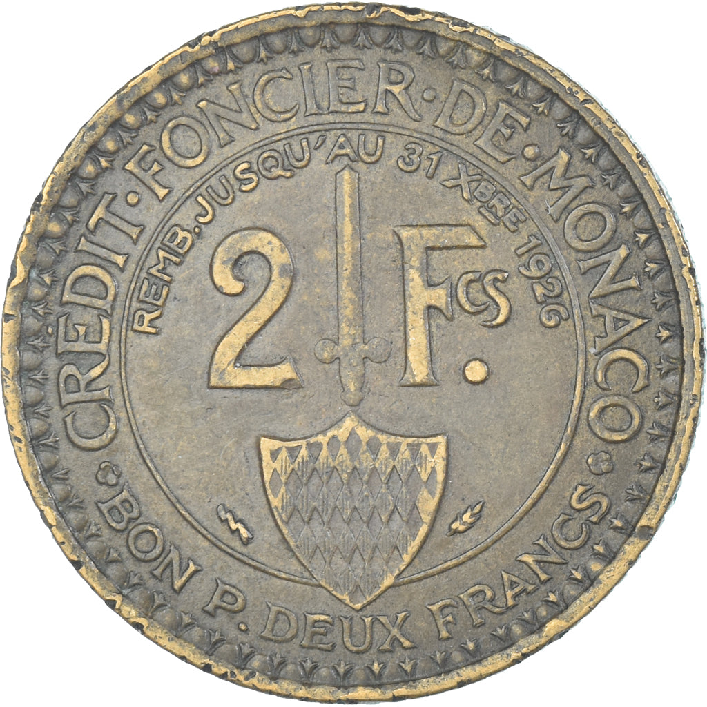 Moneta, Monaco, 2 Francs, 1924
