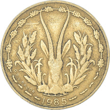 Coin, West African States, 5 Francs, 1985