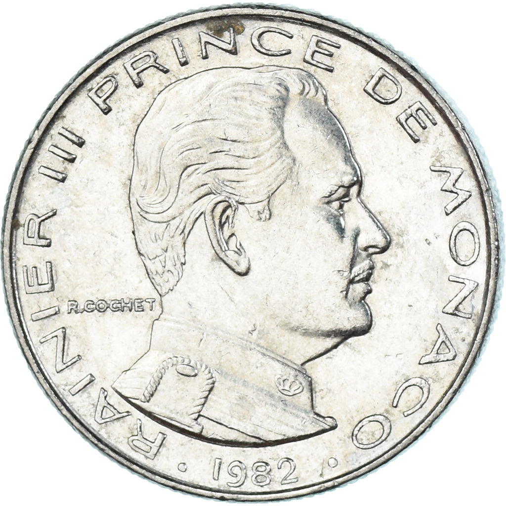 Munten, Monaco, 1/2 Franc, 1982