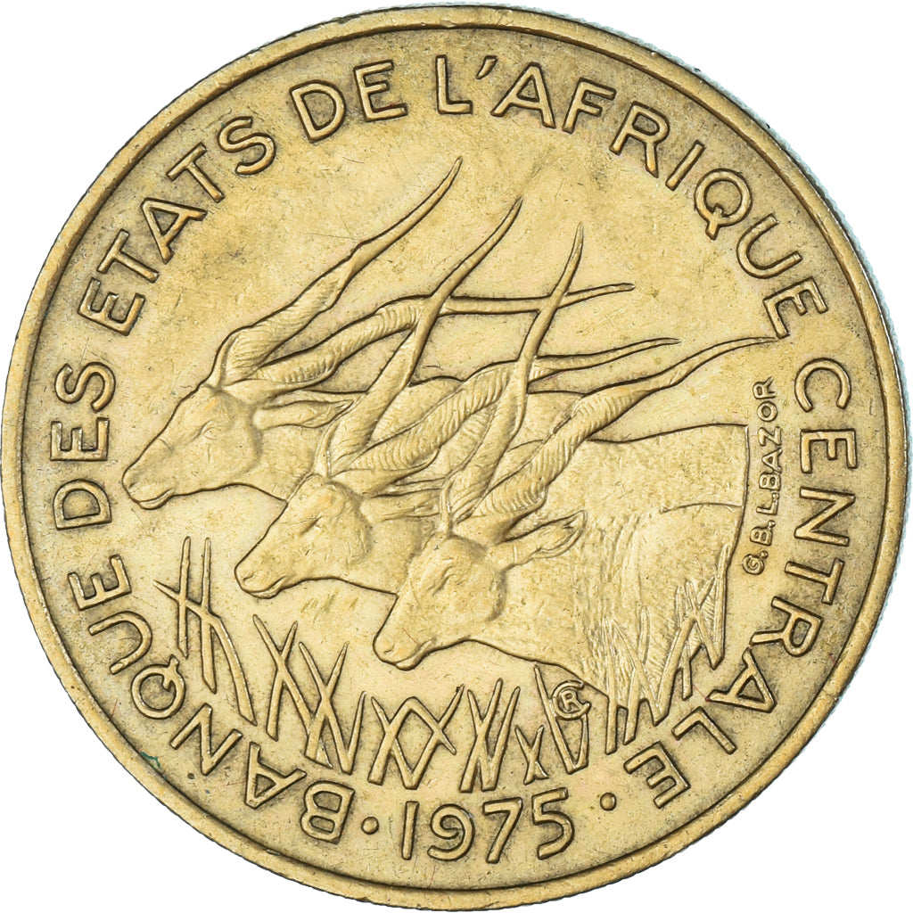 Monnaie, États de l'Afrique centrale, 25 Francs, 1975