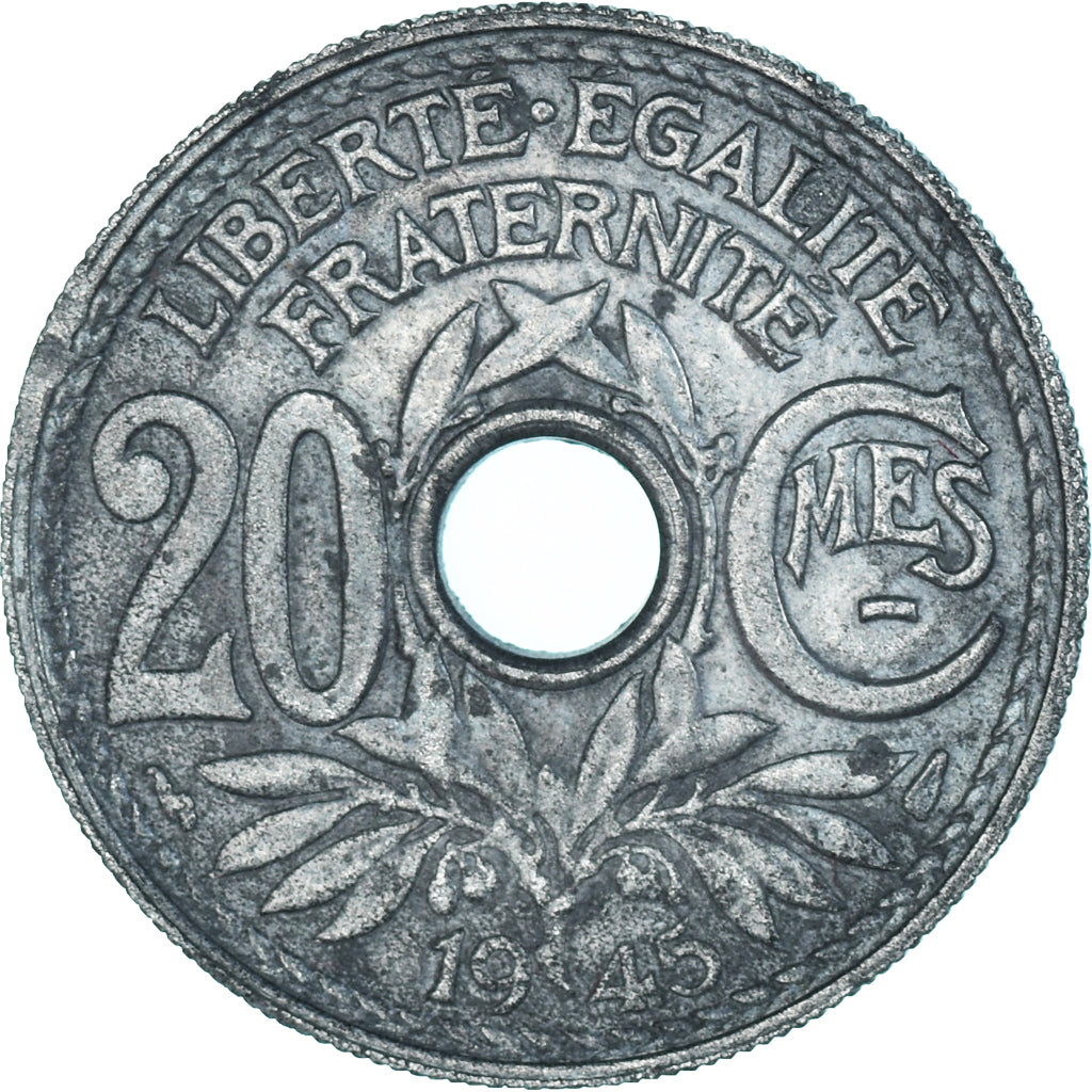 Coin, France, 20 Centimes, 1945