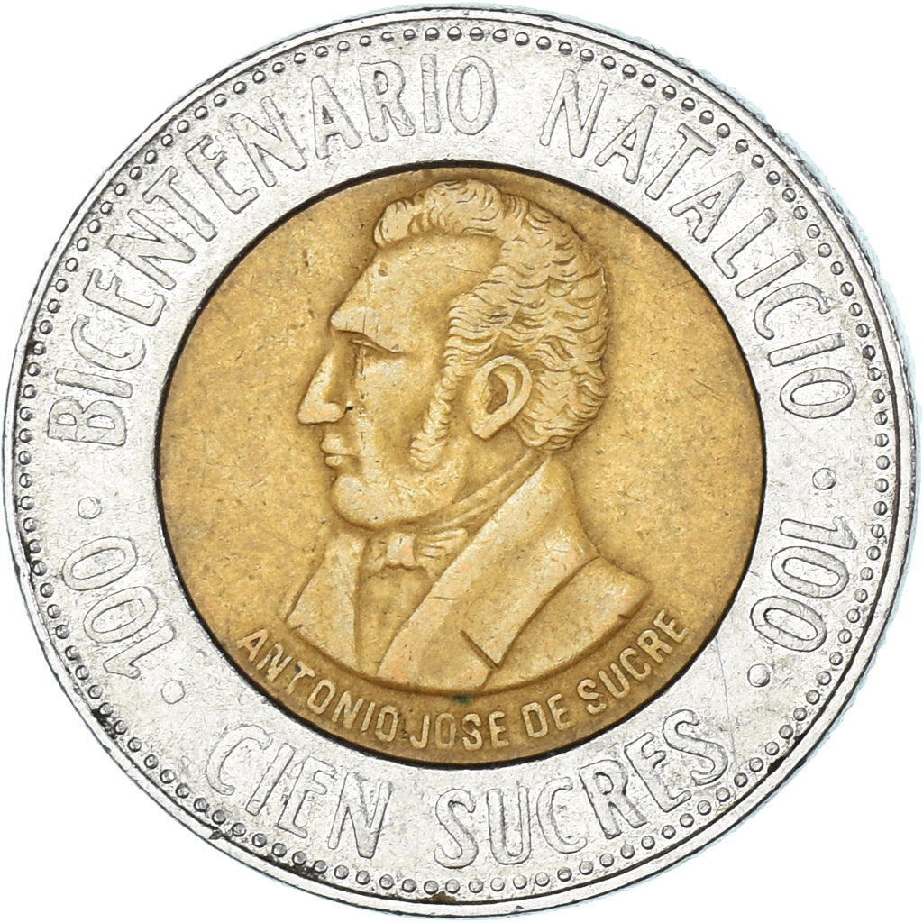 Monnaie, Équateur, 100 Sucres, 1995