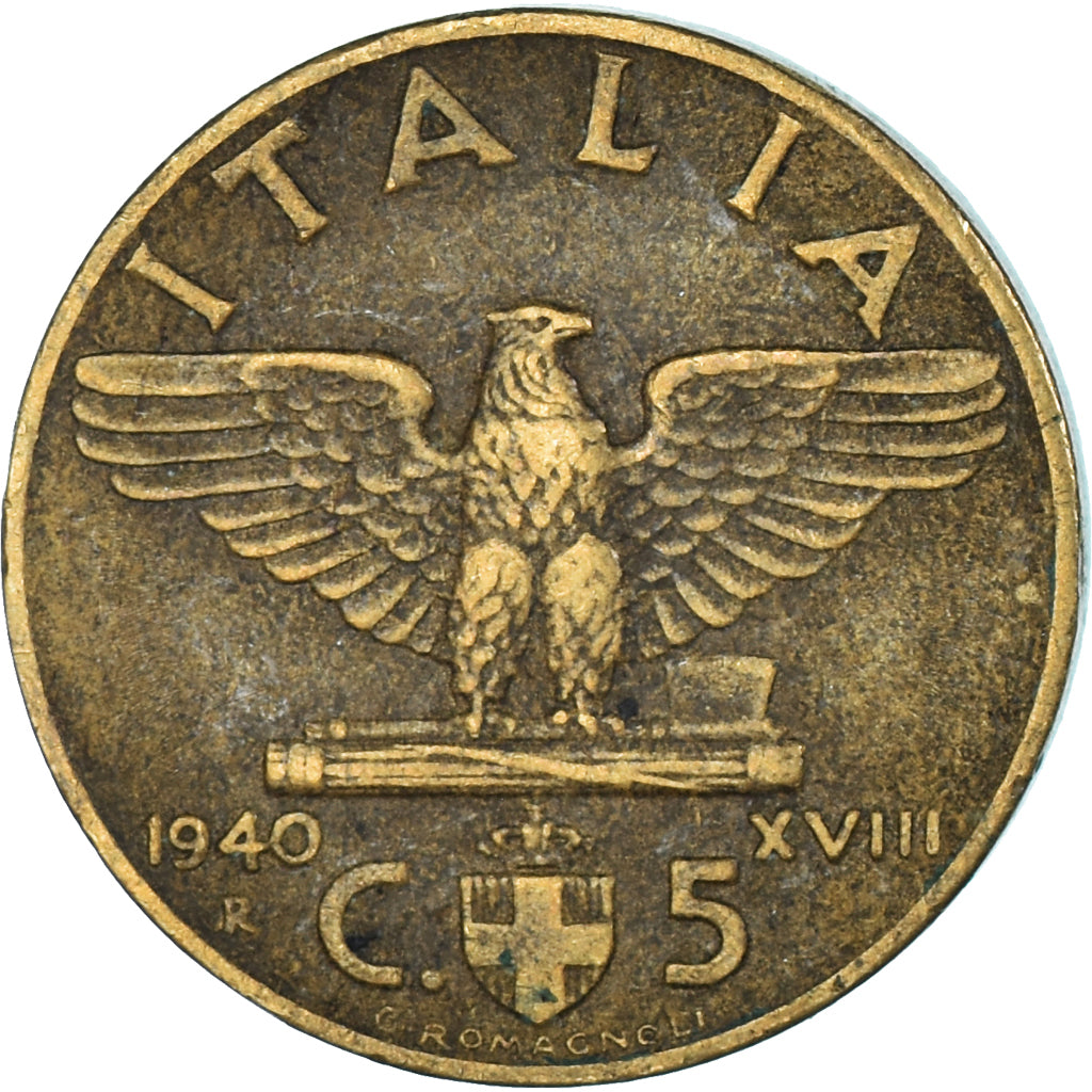 Moeda, Itália, 5 Centesimi, 1940