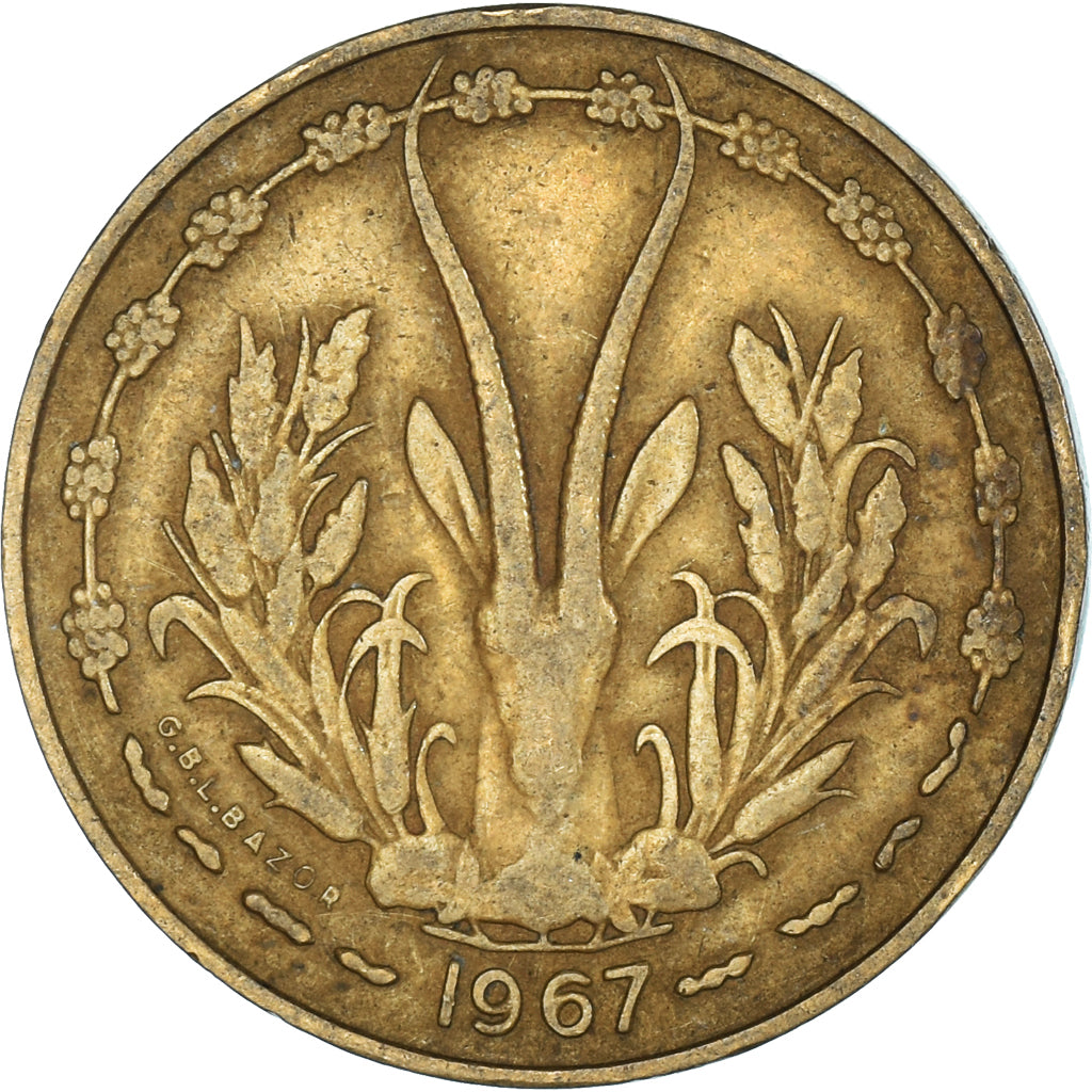 Münze, West African States, 10 Francs, 1967