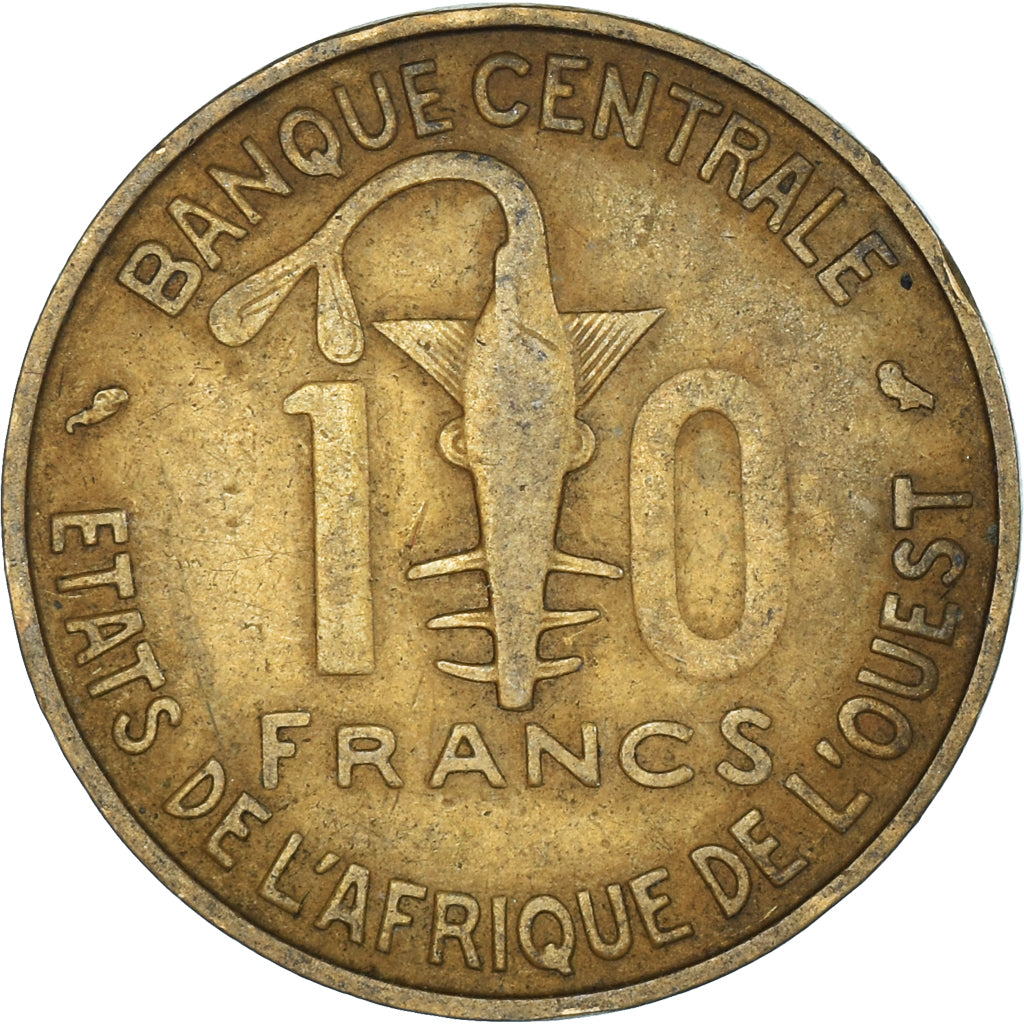 Münze, West African States, 10 Francs, 1967