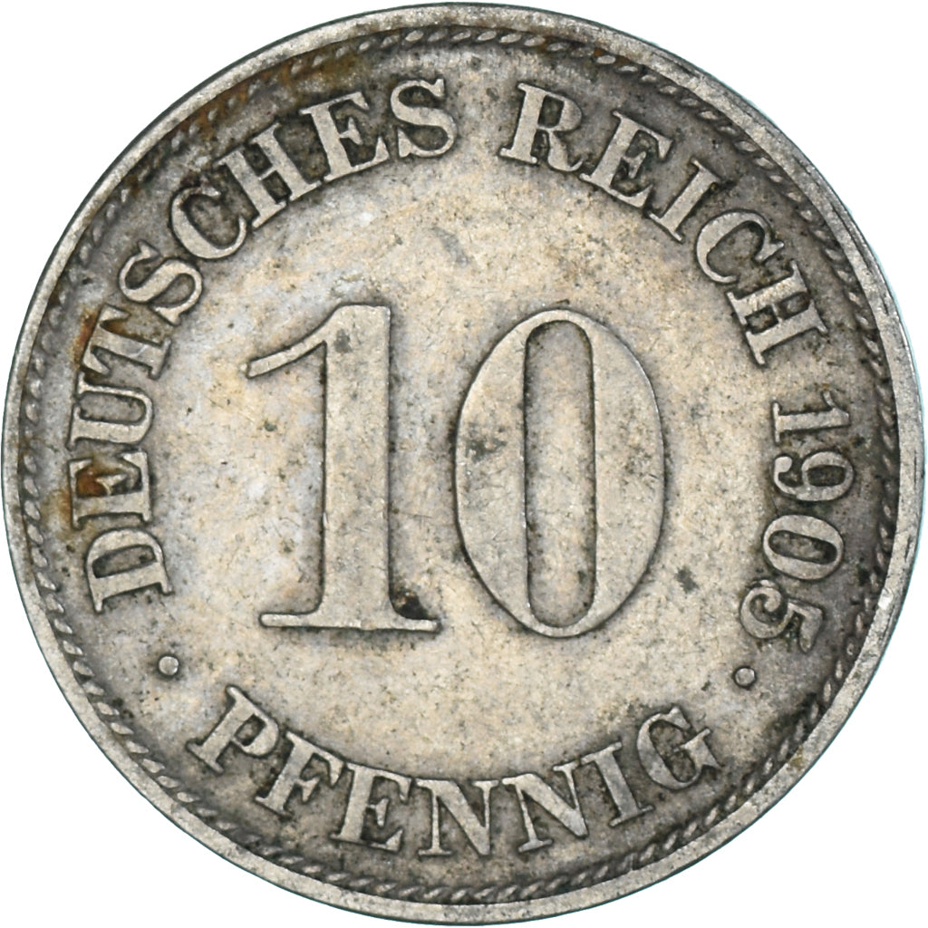 Monnaie, Allemagne, 10 Pfennig, 1905