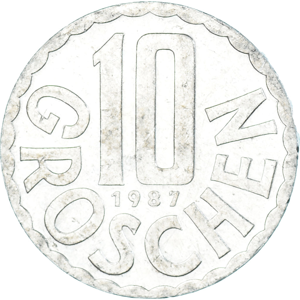 Moeda, Áustria, 10 Groschen, 1987