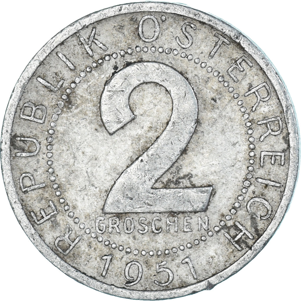Coin, Austria, 2 Groschen, 1951