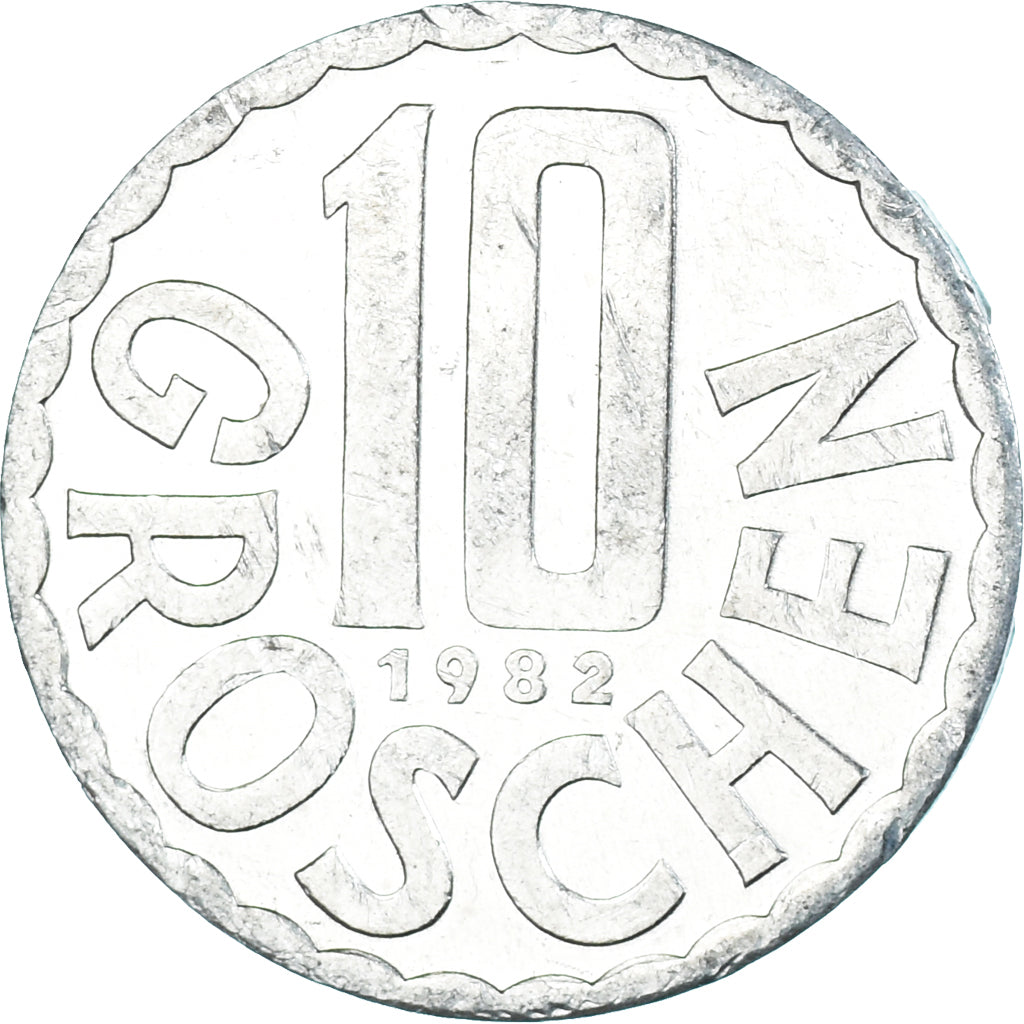 Moeda, Áustria, 10 Groschen, 1982