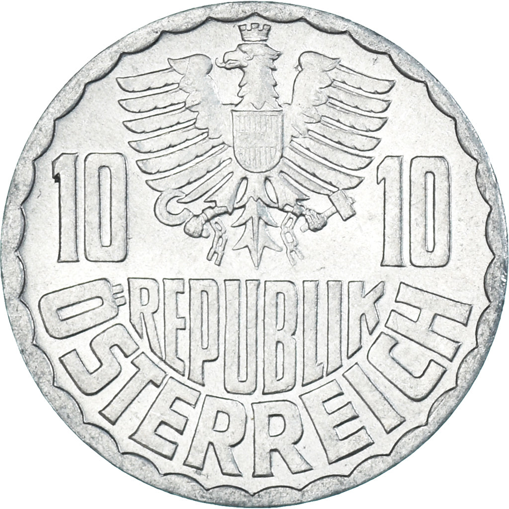 Moeda, Áustria, 10 Groschen, 1973