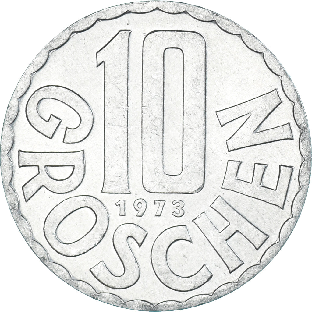 Moeda, Áustria, 10 Groschen, 1973