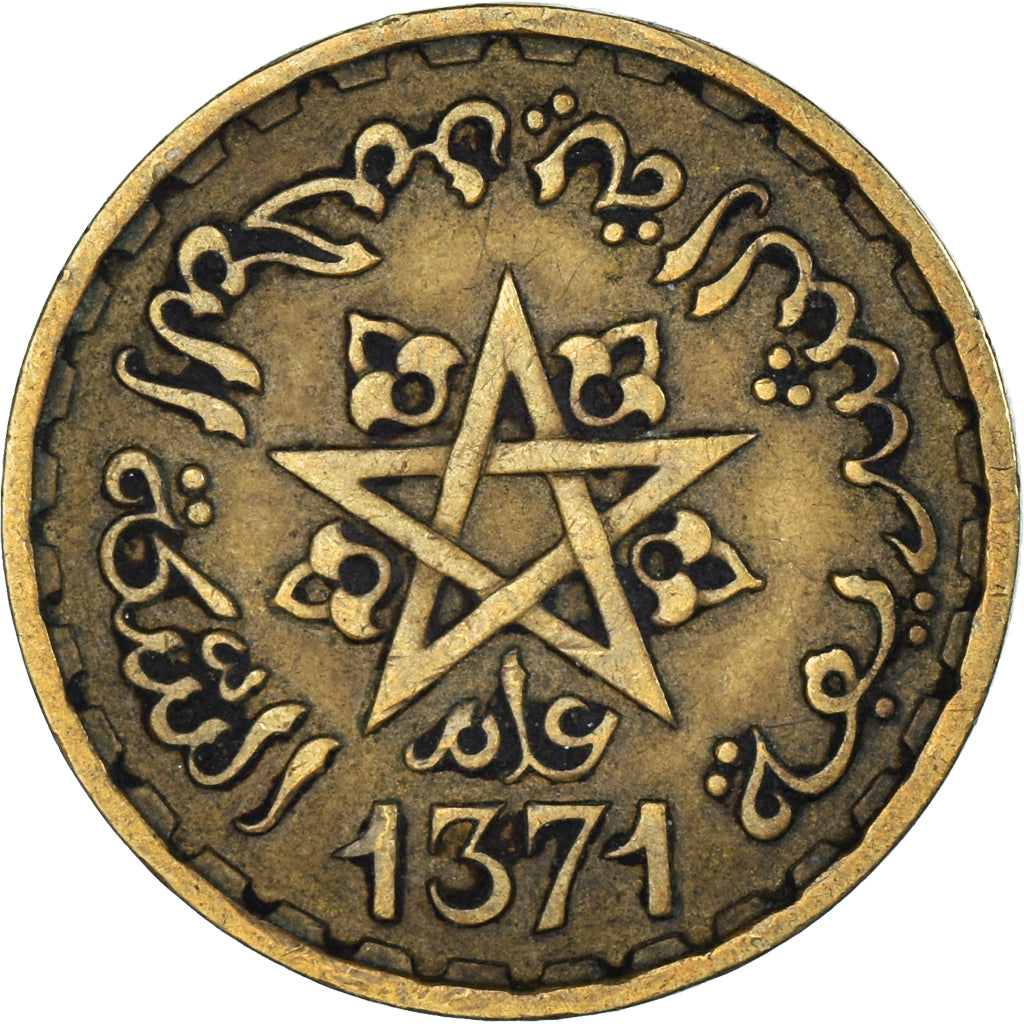 Moneta, Marocco, 10 Francs, 1371