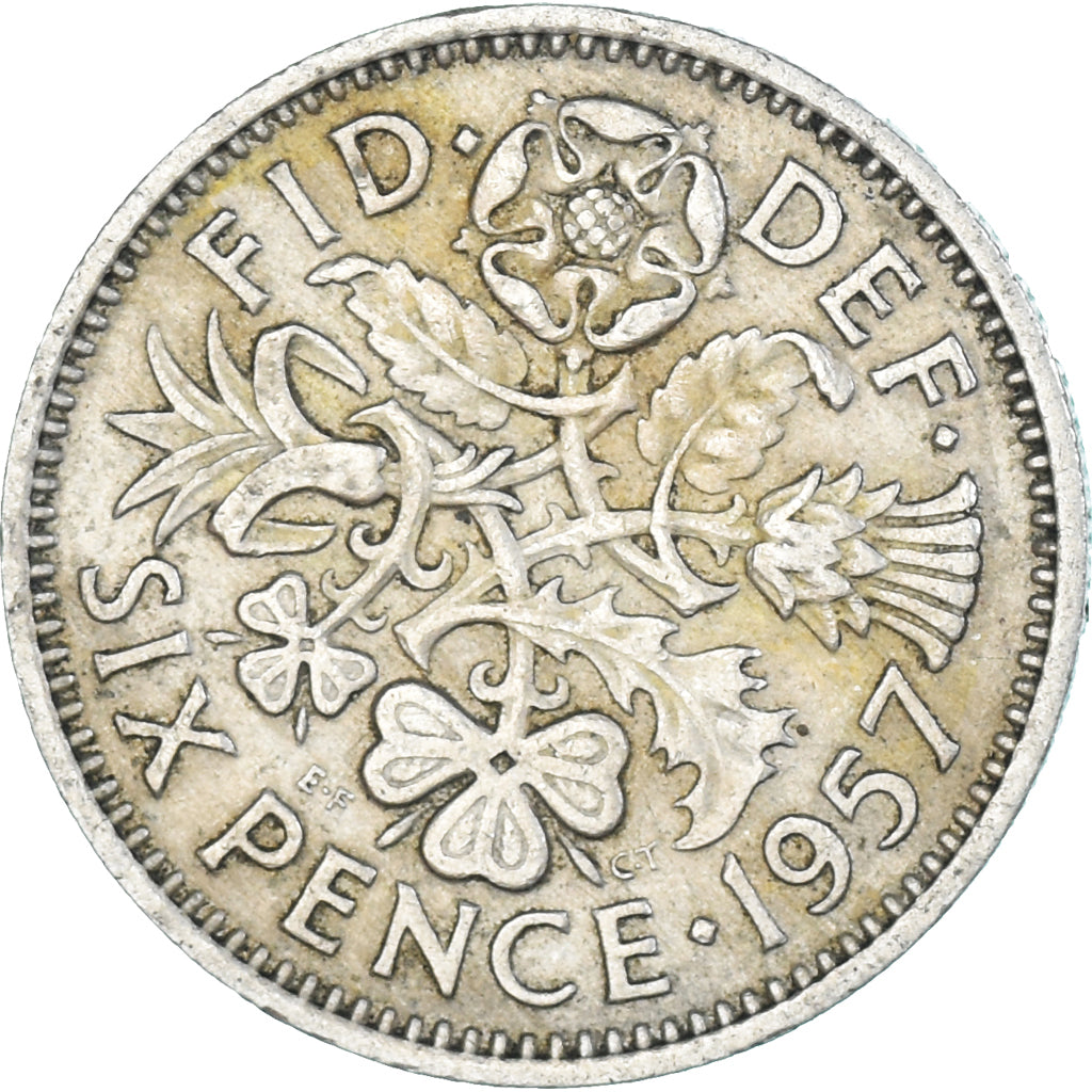 Moneta, Wielka Brytania, 6 Pence, 1957