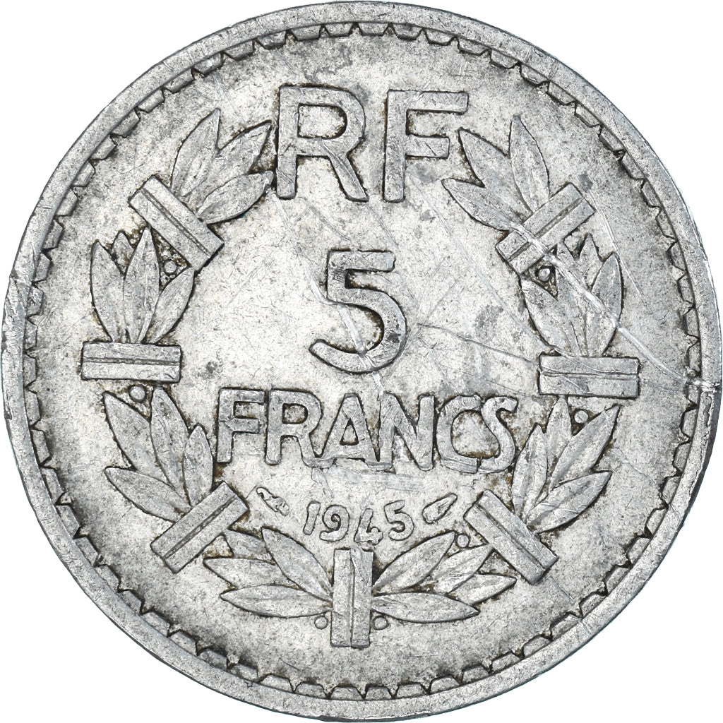 Münze, Frankreich, 5 Francs, 1945