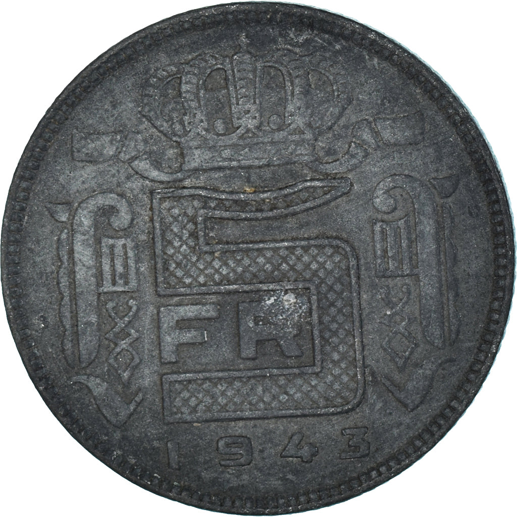 Moneda, Bélgica, 5 Francs, 5 Frank, 1943