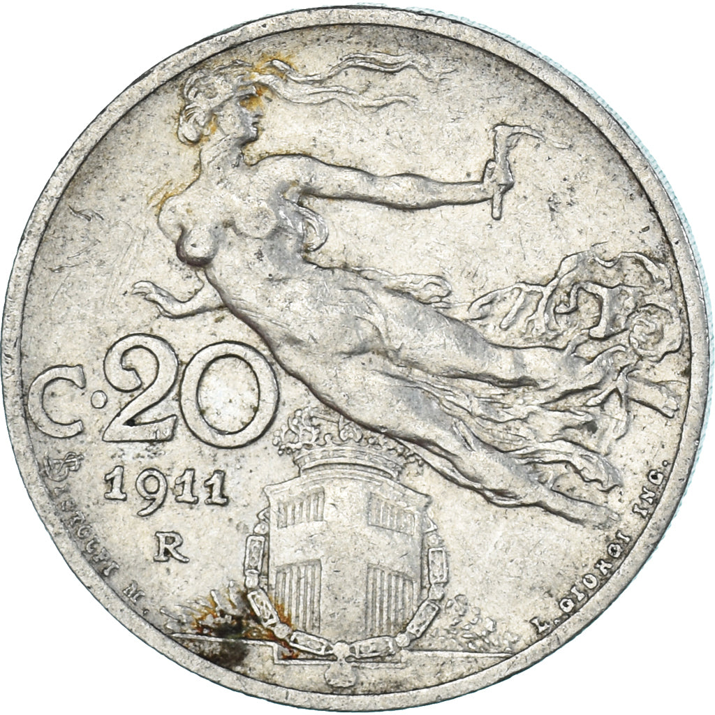 Moneda, Italia, 20 Centesimi, 1911