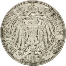 GERMANY - EMPIRE, 25 Pfennig, 1912, Berlin, KM #18, EF(40-45), Nickel, 23, 3.96