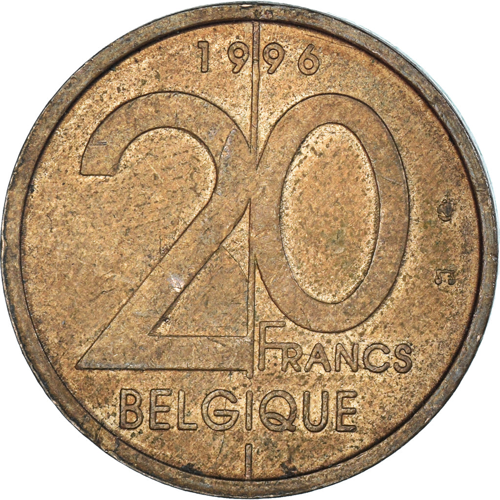 Münze, Belgien, 20 Francs, 20 Frank, 1996