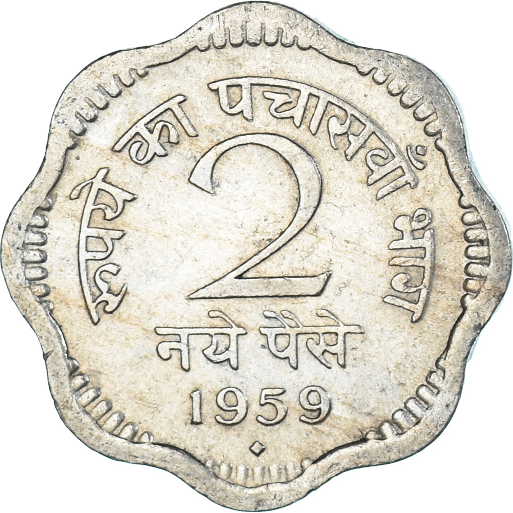 Munten, India, 2 Naye Paise, 1959