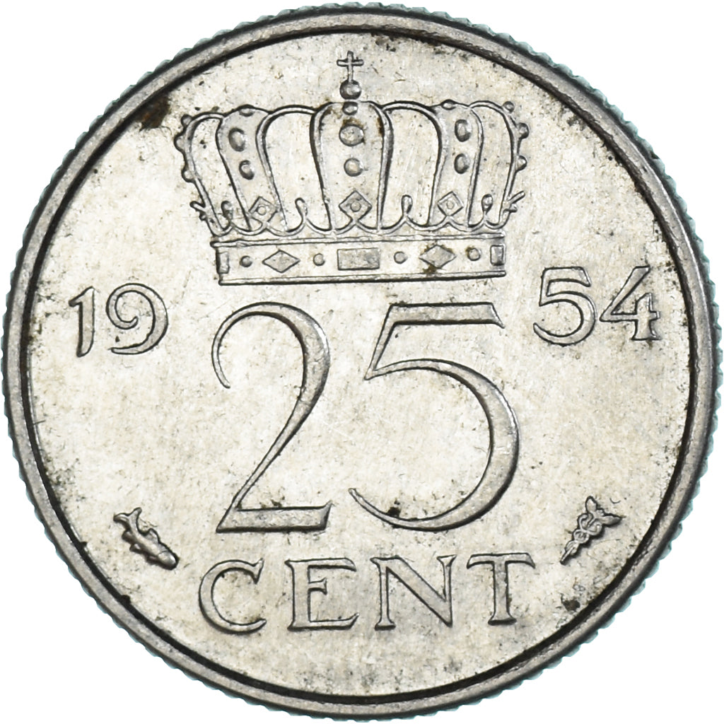 Moneta, Paesi Bassi, 25 Cents, 1954