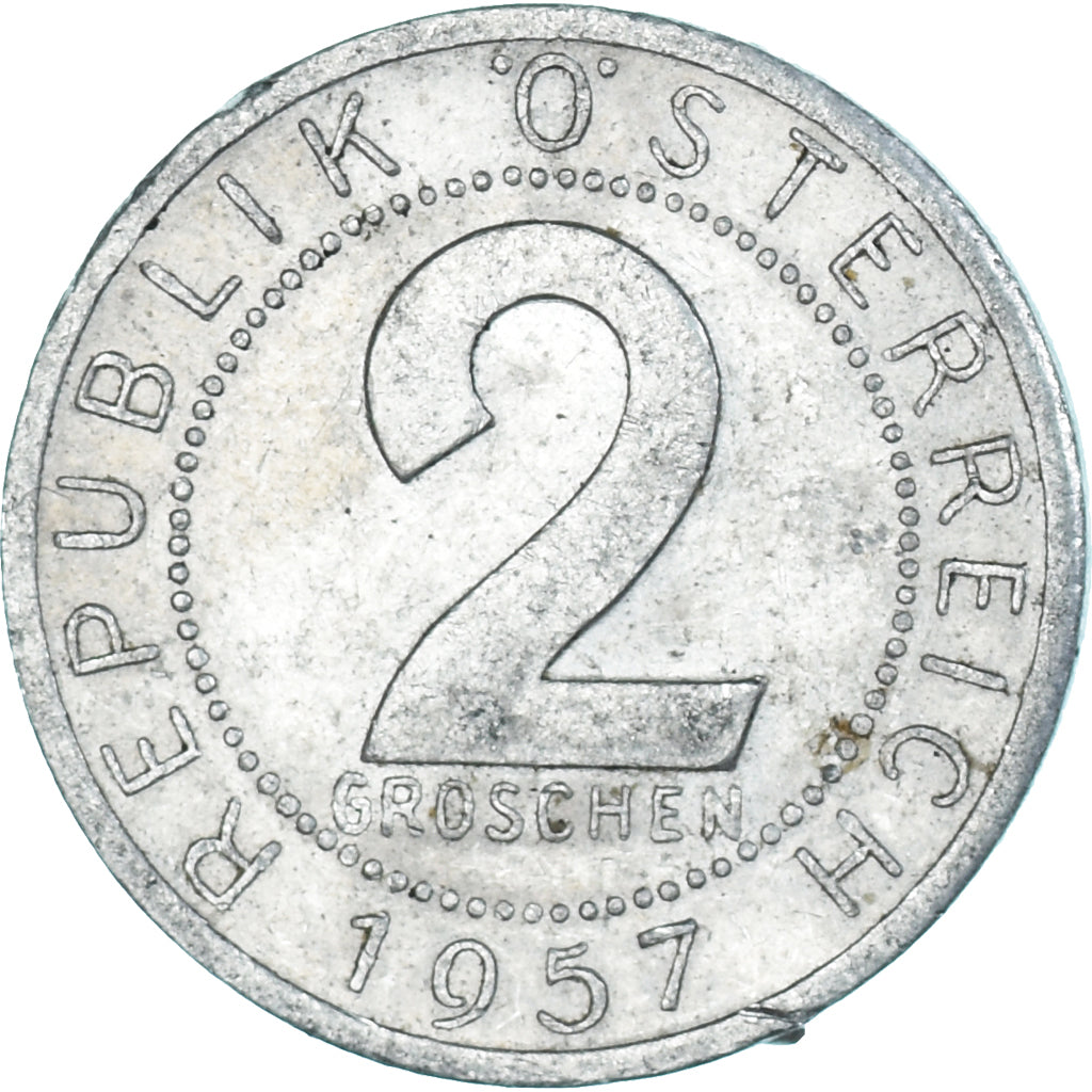 Moeda, Áustria, 2 Groschen, 1957