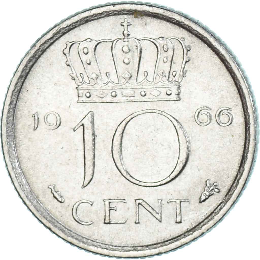 Moeda, Países Baixos, 10 Cents, 1966