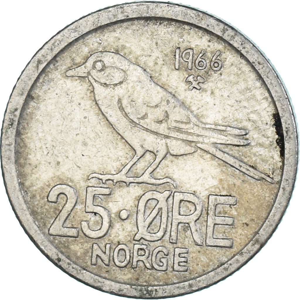 Munten, Noorwegen, 25 Öre, 1966
