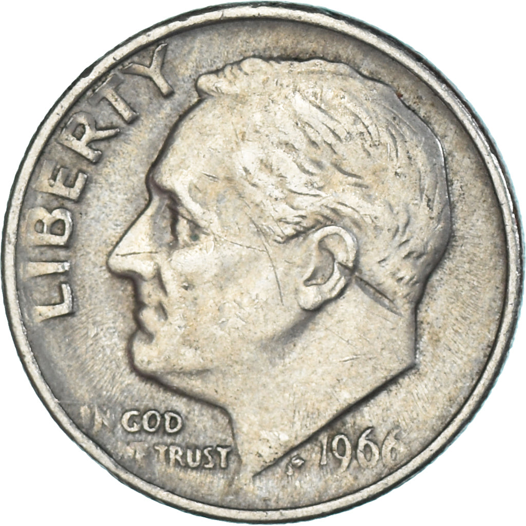 Monnaie, États-Unis, Dime, 1966