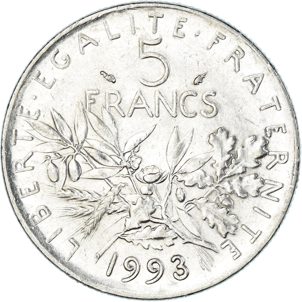 Münze, Frankreich, 5 Francs, 1993