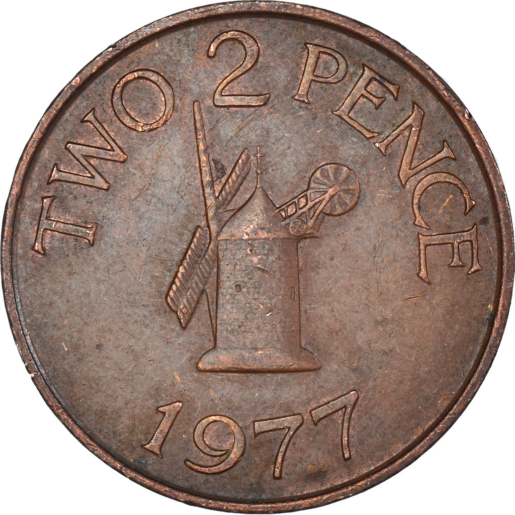 Coin, Guernsey, 2 Pence, 1977