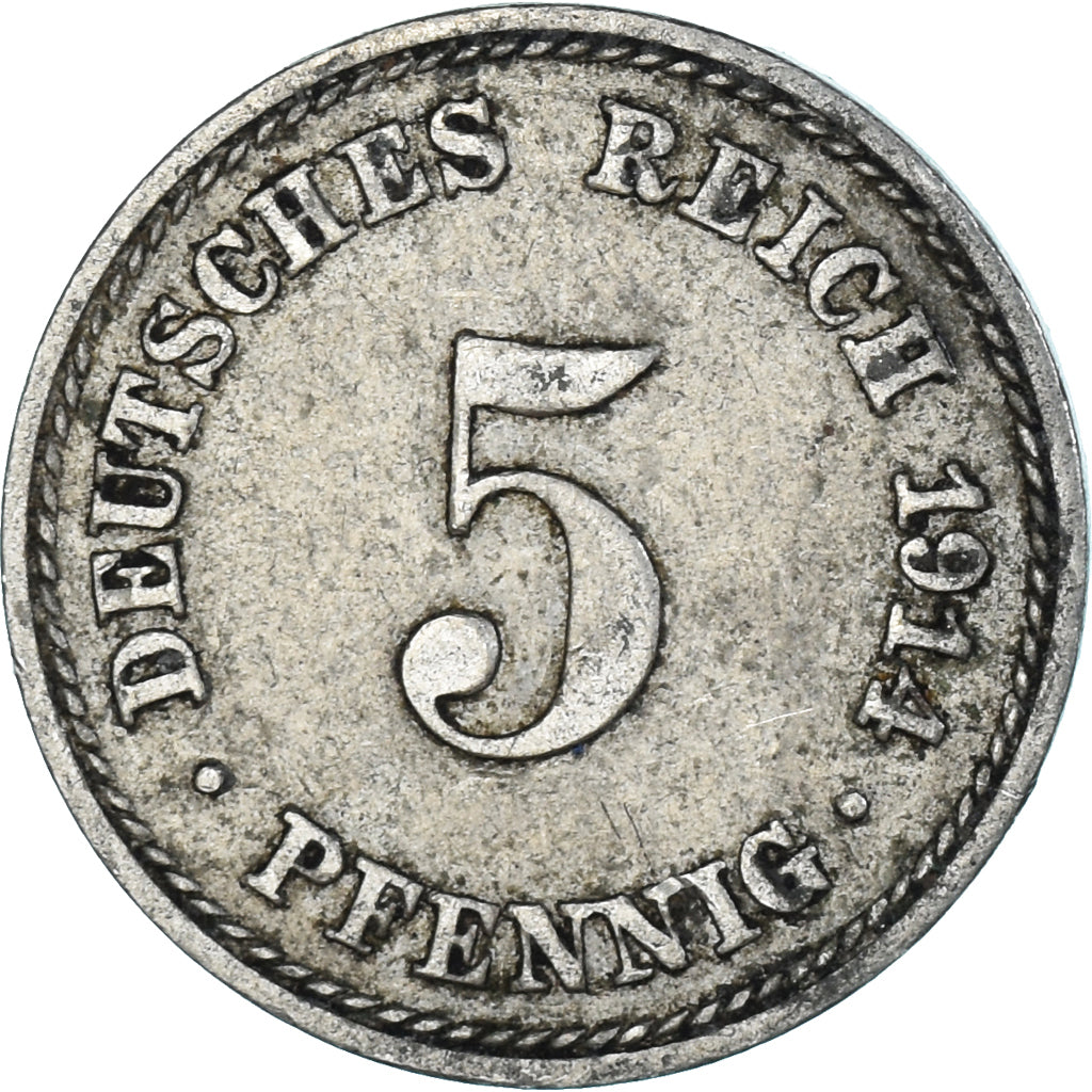 Moeda, Alemanha, 5 Pfennig, 1914