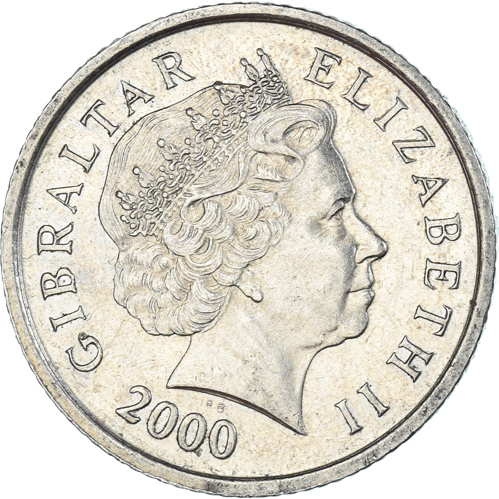 Monnaie, Gibraltar, 10 Pence, 2000