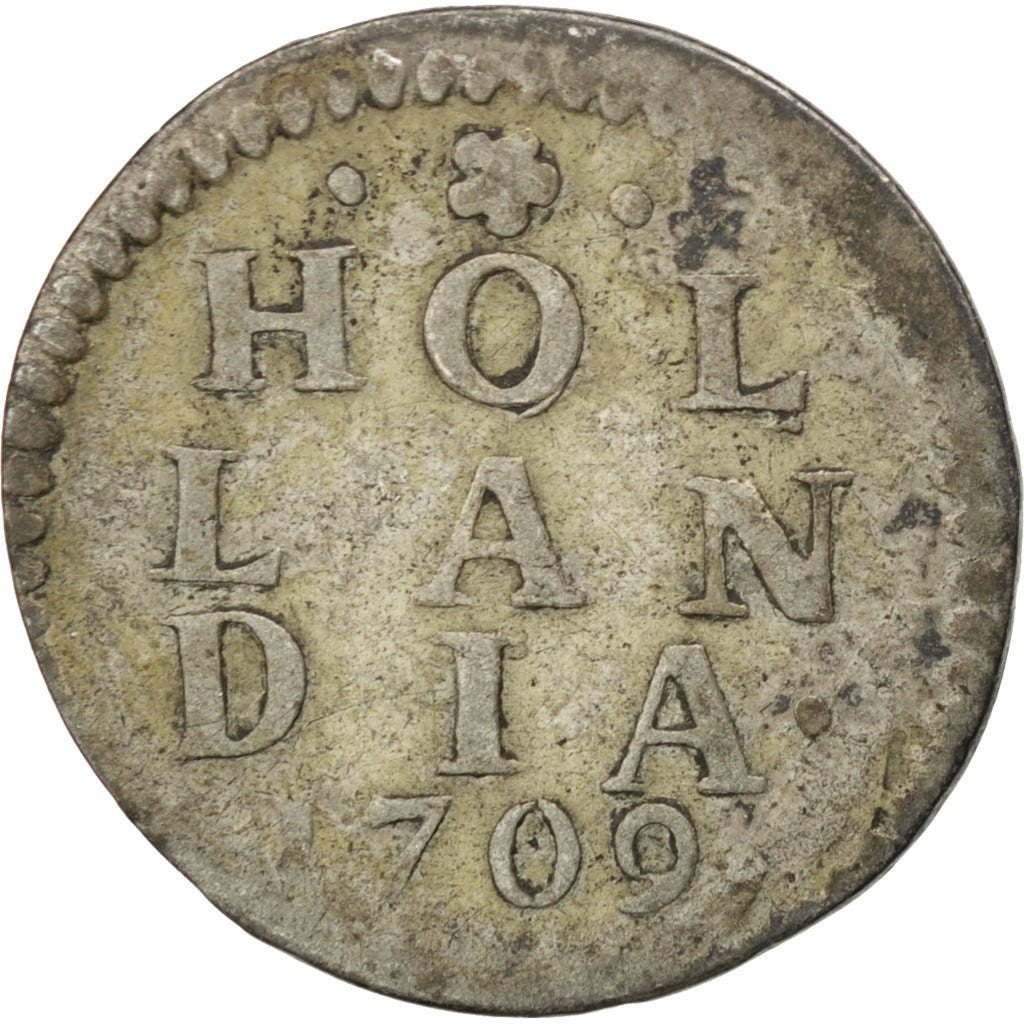 NETHERLANDS, 2 Stuivers, Double Wapenstuiver, 1709, KM #48, EF(40-45), Silver,..