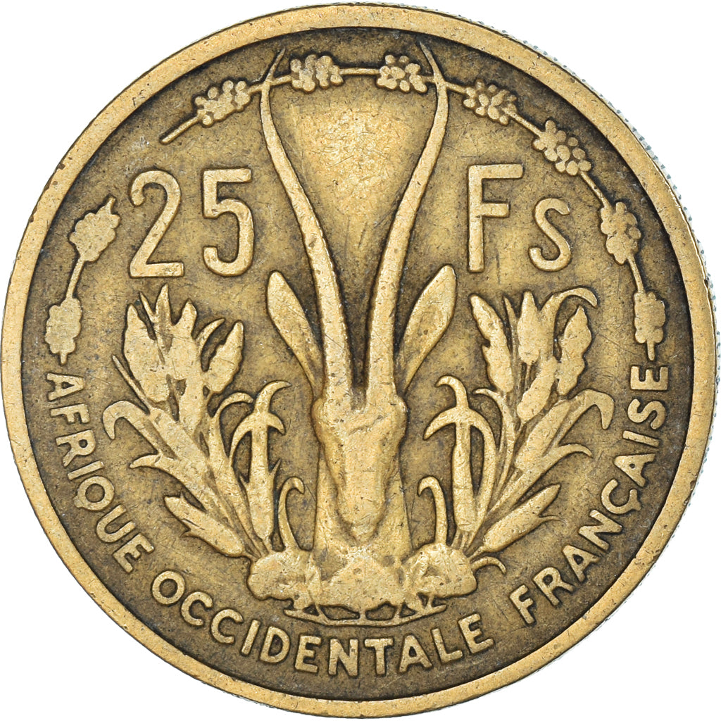 Coin, French West Africa, 25 Francs, 1956