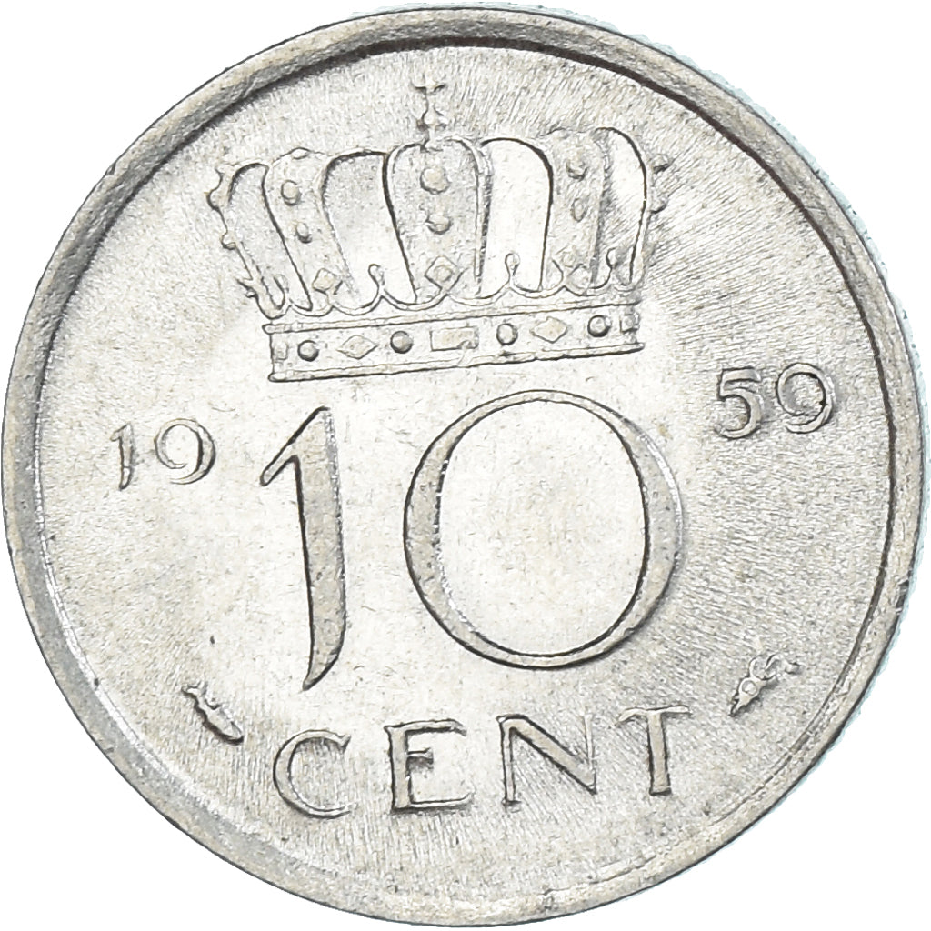 Moeda, Países Baixos, 10 Cents, 1959