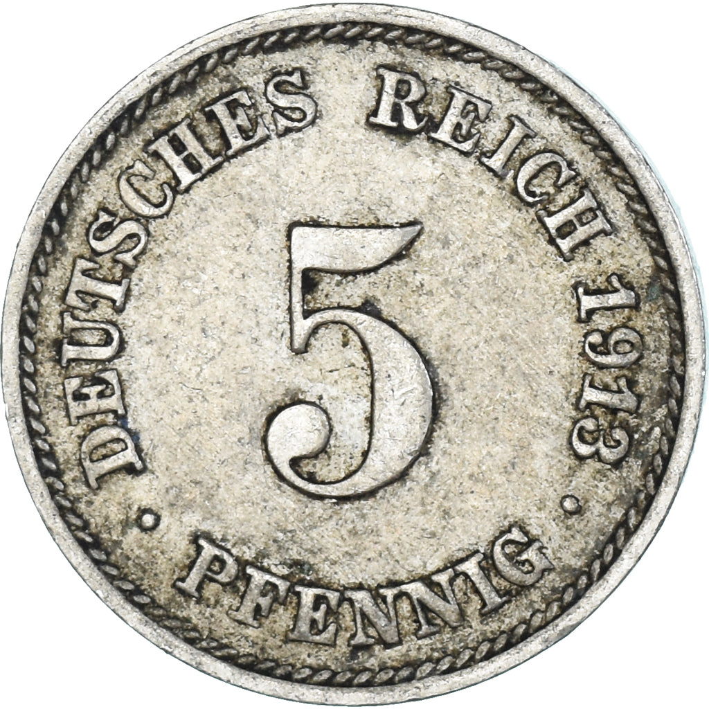 Moeda, Alemanha, 5 Pfennig, 1913