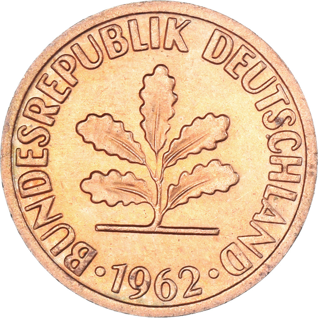 Moneda, Alemania, 2 Pfennig, 1962
