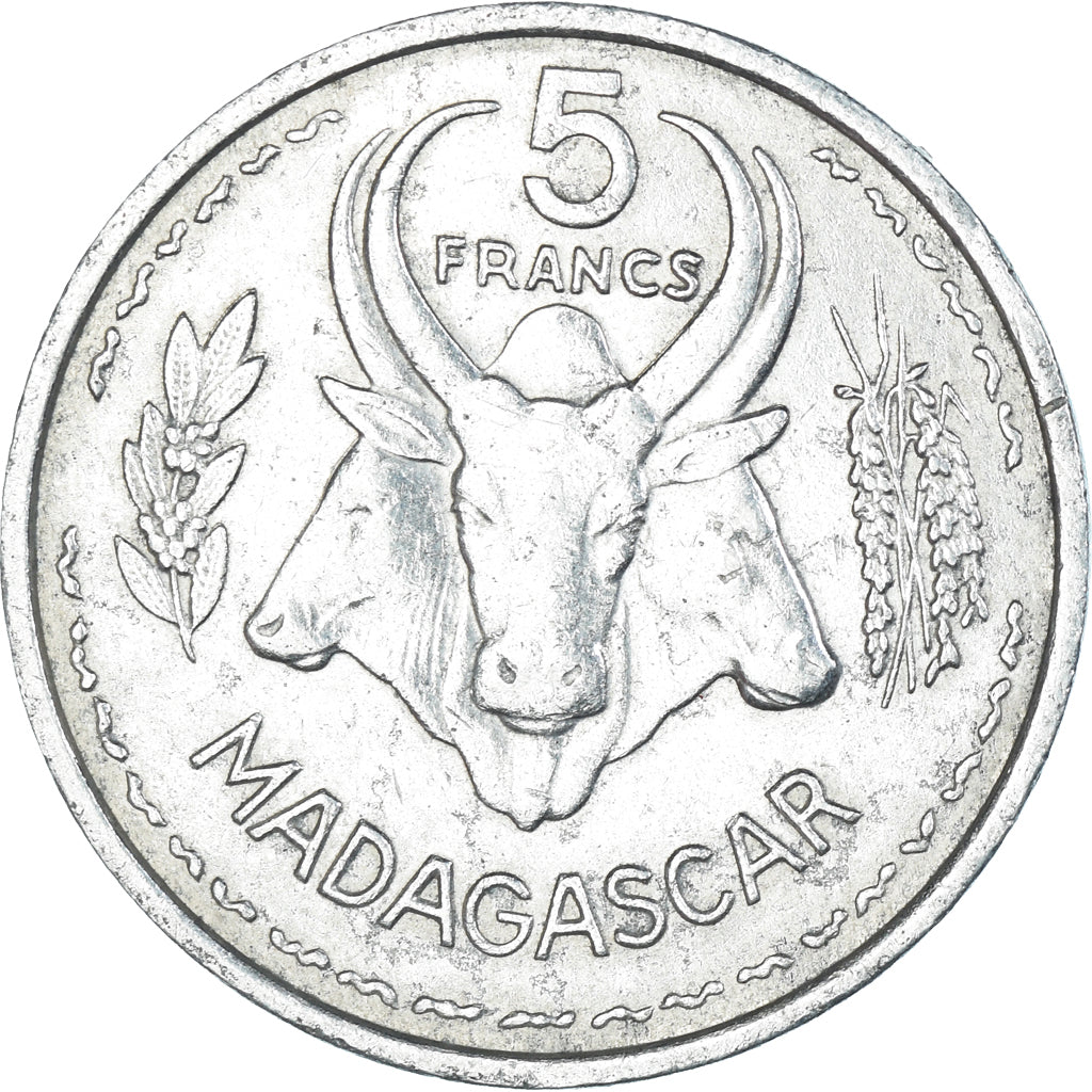 Coin, Madagascar, 5 Francs, 1953