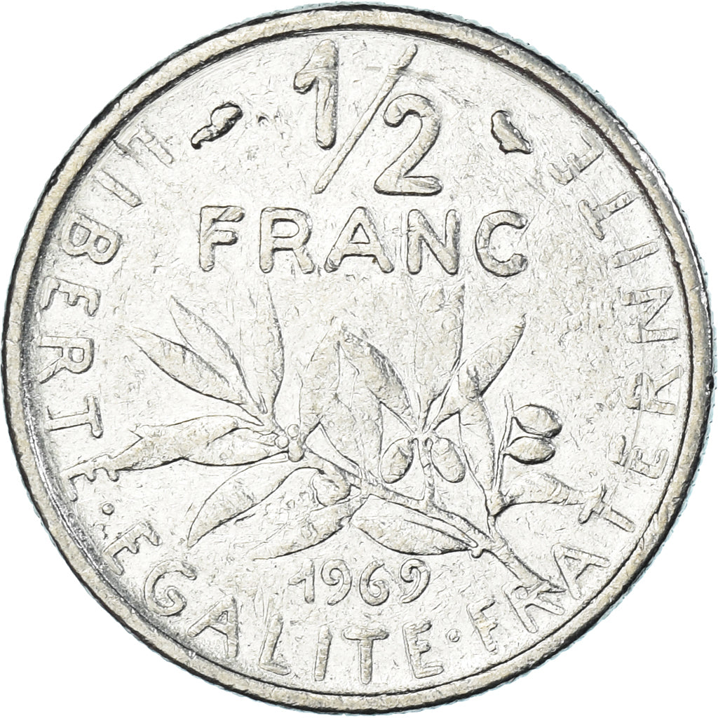 Münze, Frankreich, 1/2 Franc, 1969