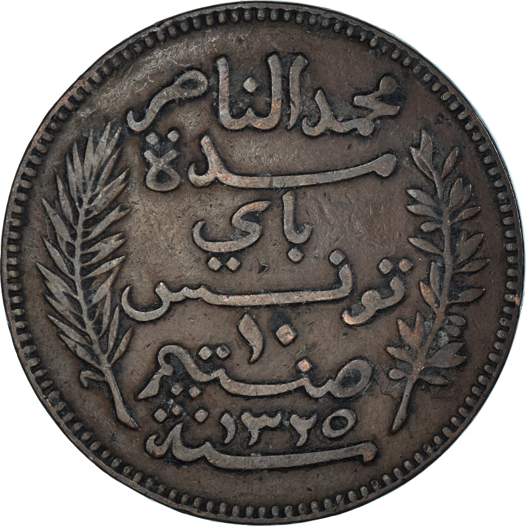 Moneta, Tunisia, 10 Centimes, 1907