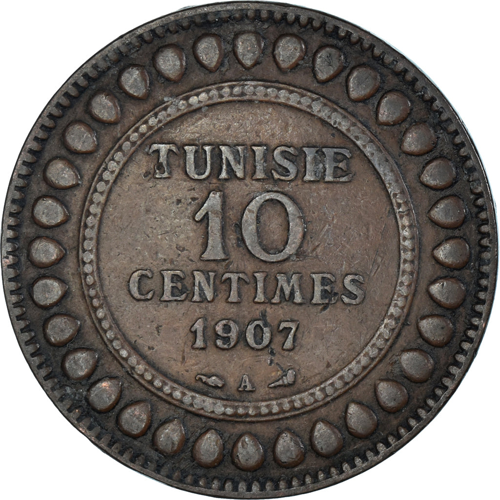 Moneta, Tunisia, 10 Centimes, 1907