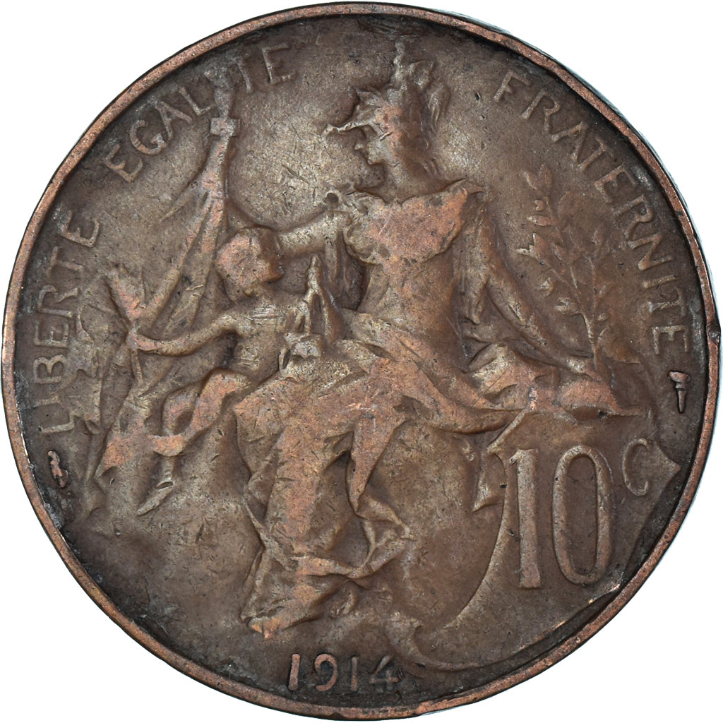 Munten, Frankrijk, 10 Centimes, 1914