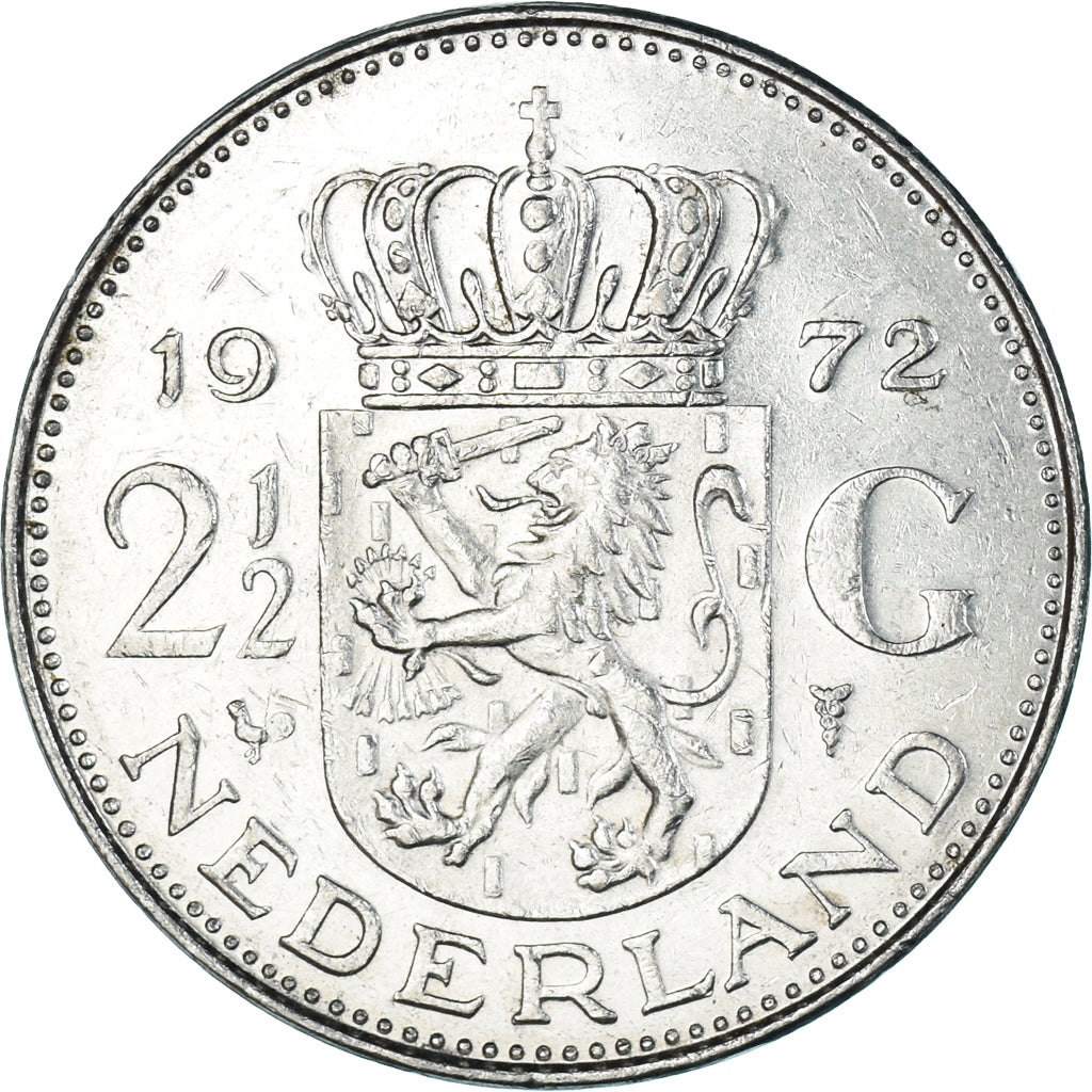 Moeda, Países Baixos, 2-1/2 Gulden, 1972