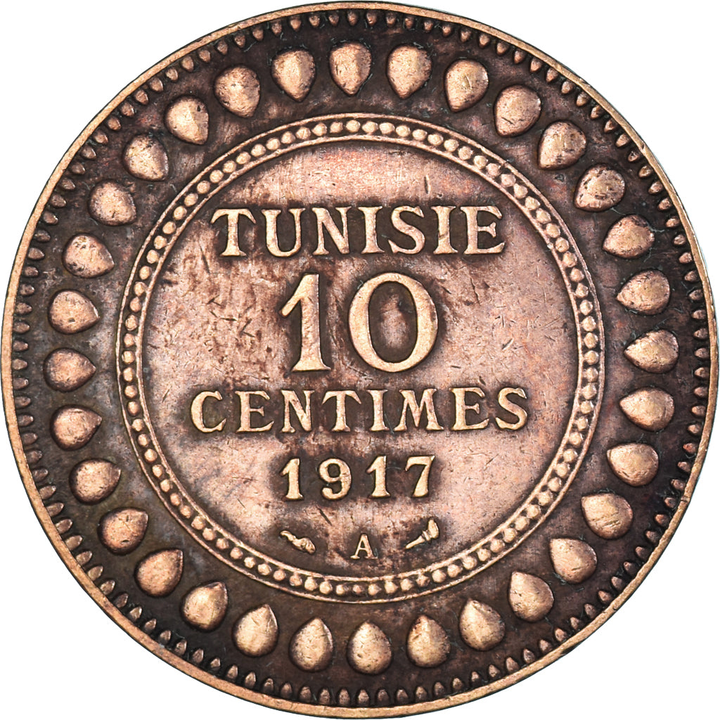 Moneta, Tunisia, 10 Centimes, 1917