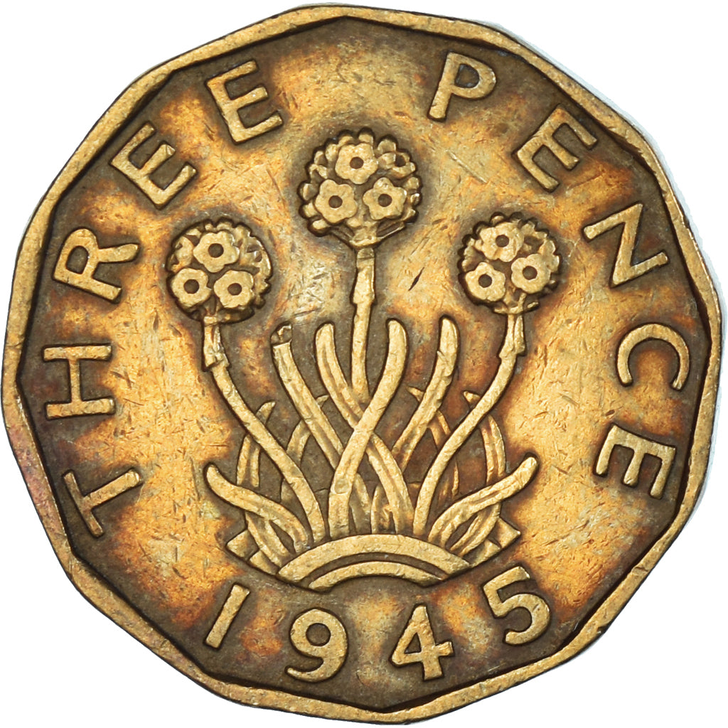 Moneta, Wielka Brytania, 3 Pence, 1945