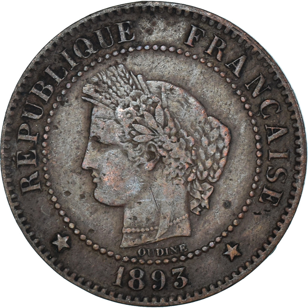 Moneda, Francia, 2 Centimes, 1893