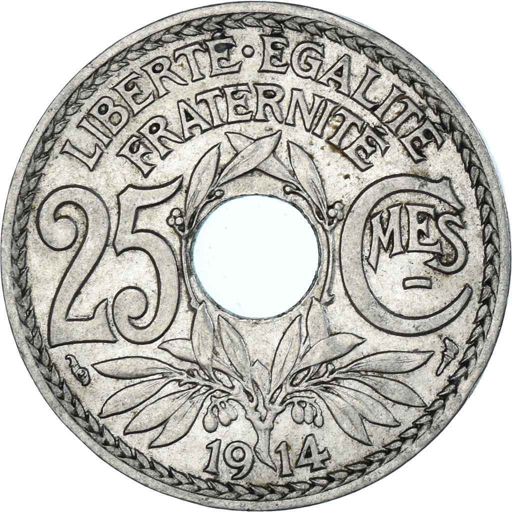 Moneda, Francia, 25 Centimes, 1914