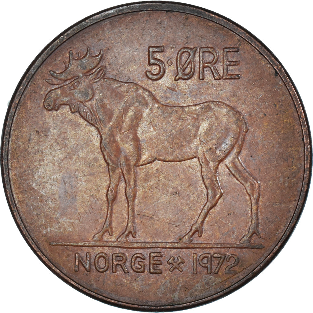 Munten, Noorwegen, 5 Öre, 1972