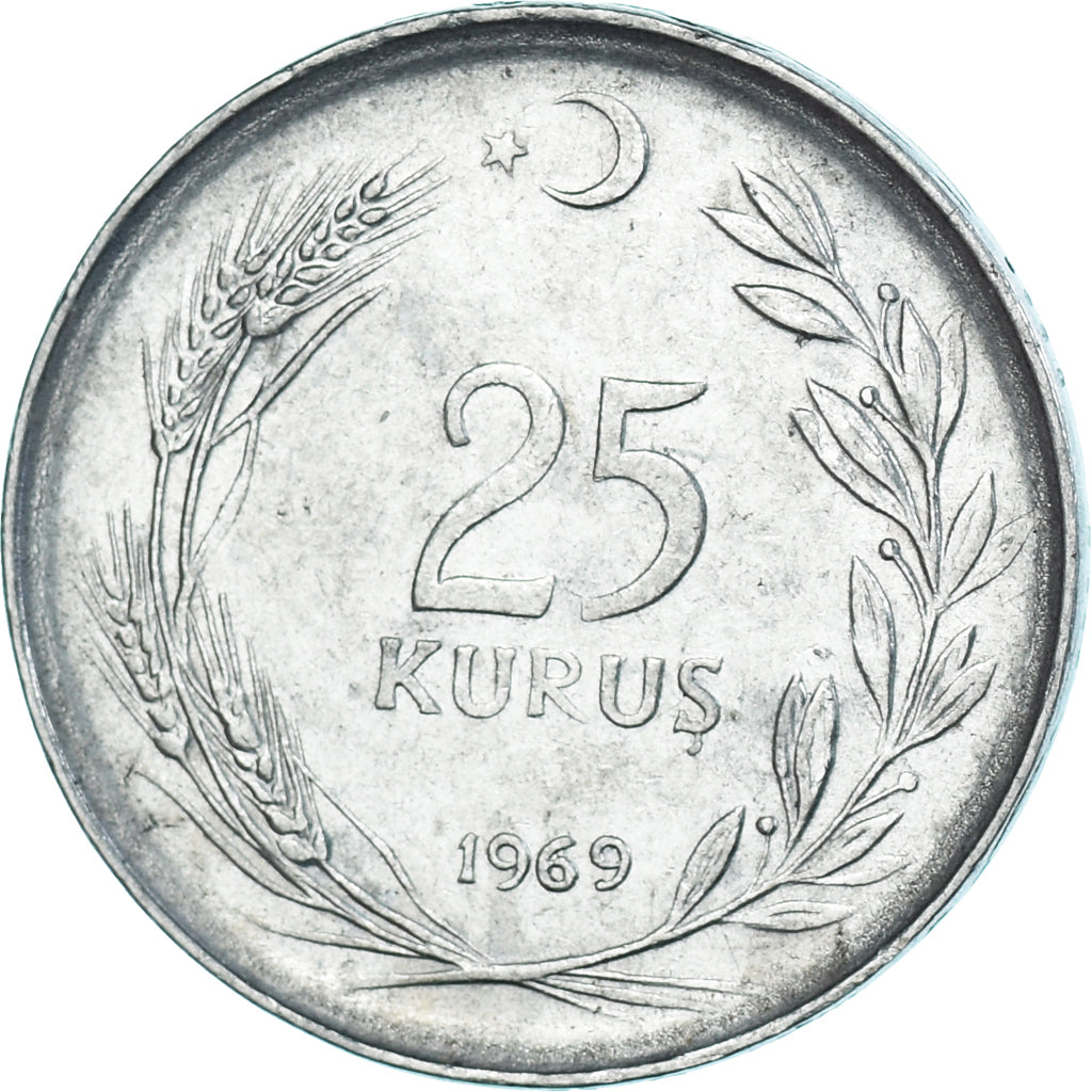 Munten, Turkije, 25 Kurus, 1969