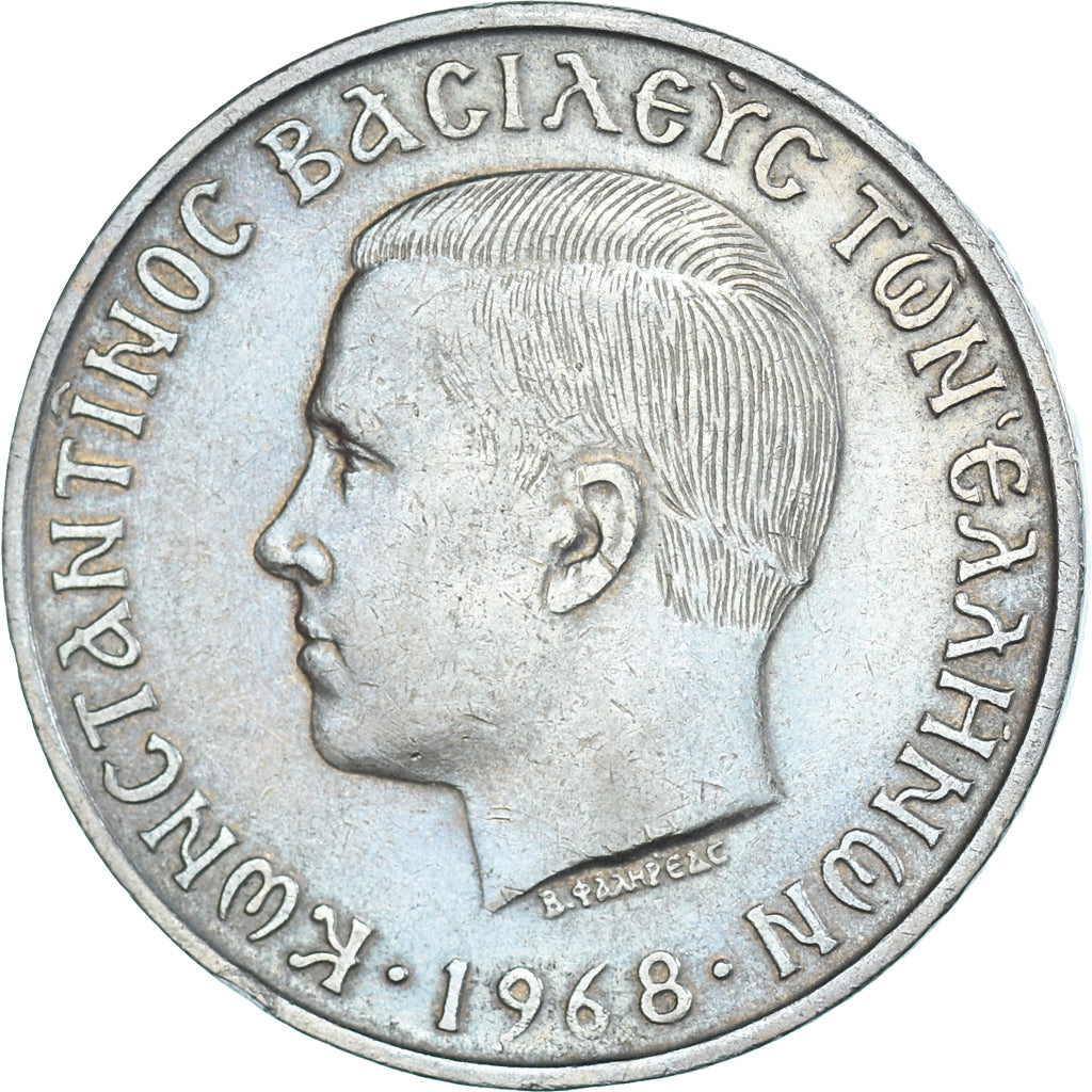 Monnaie, Grèce, 10 Drachmai, 1968